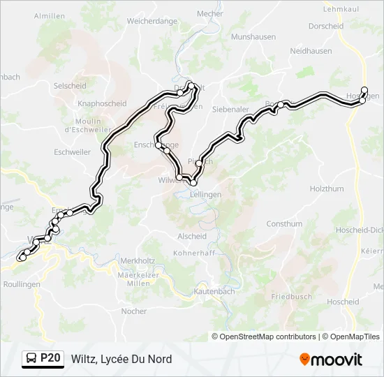 P20 Bus Line Map