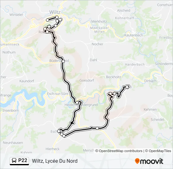 P22 Bus Line Map