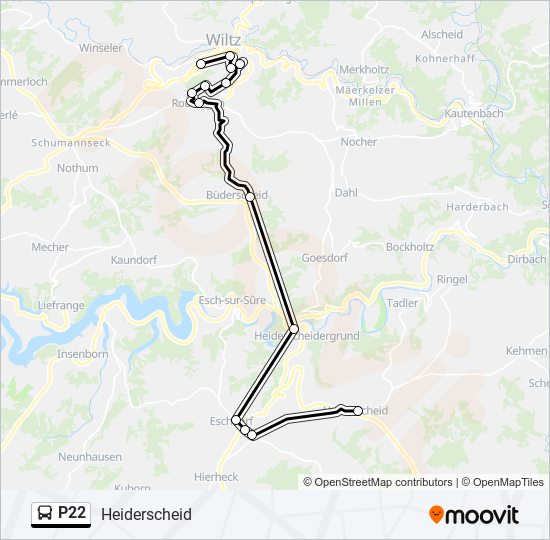 P22 bus Line Map