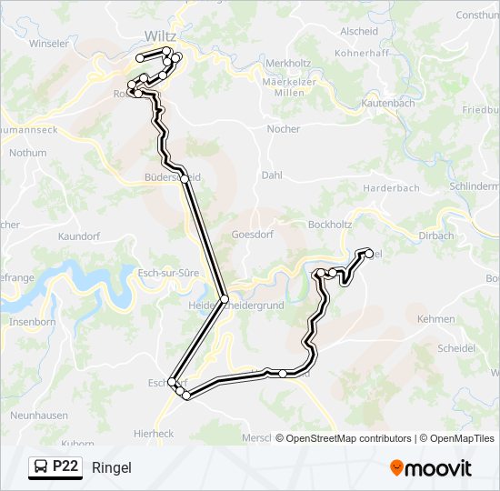 P22 bus Line Map