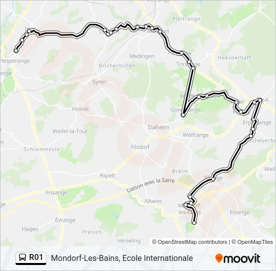 R01 Bus Line Map