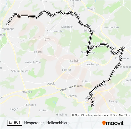 R01 Bus Line Map