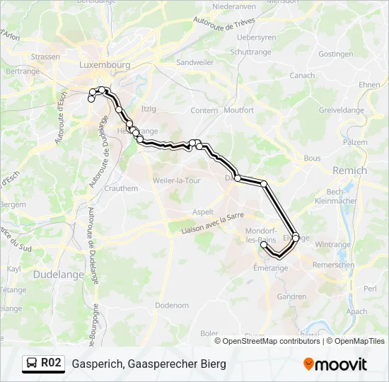 R02 Bus Line Map