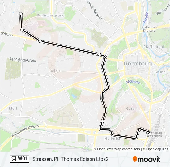 W01 Bus Line Map