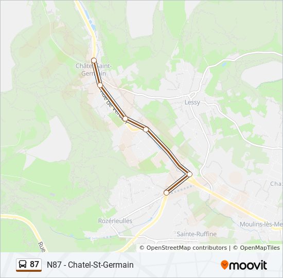 87 Itineraire Horaires Arrets Plan N87 Chatel St Germain