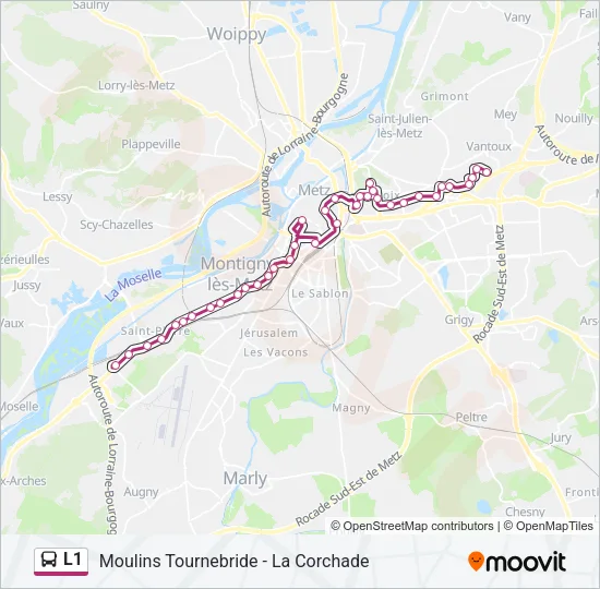 L1 Bus Line Map