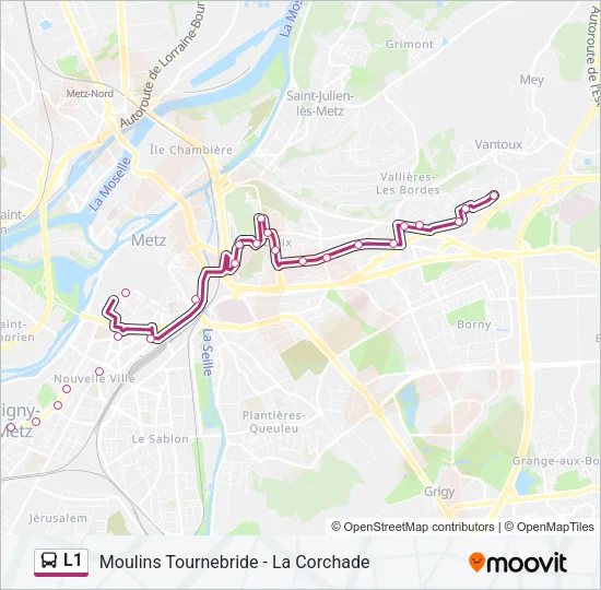 L1 Bus Line Map