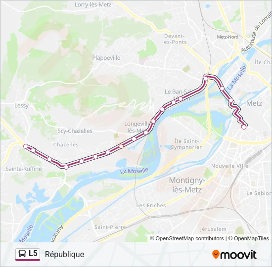 L5 Bus Line Map