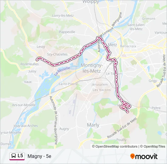 L5 Bus Line Map