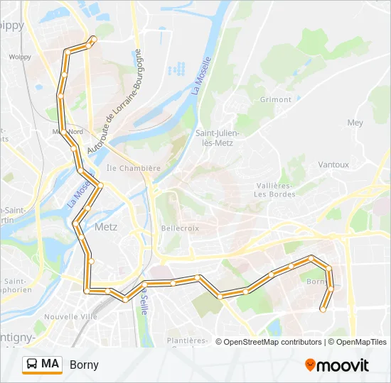 MA Bus Line Map
