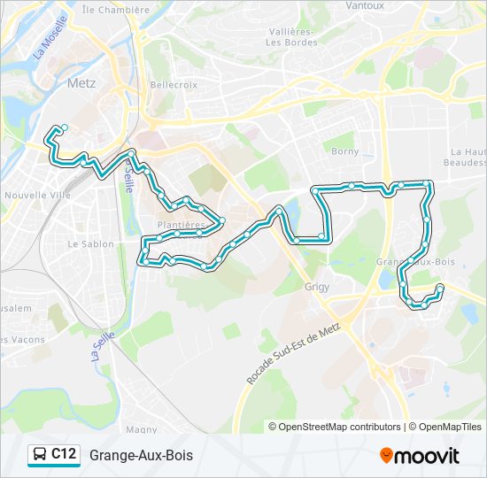 Mapa de C12 de autobús