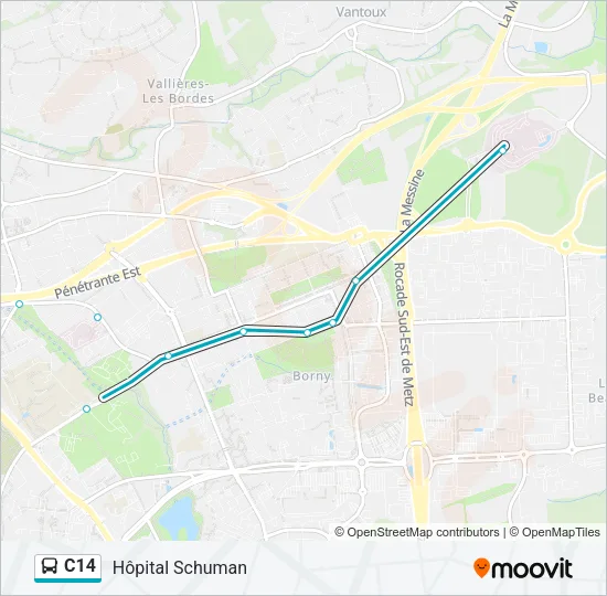 C14 Bus Line Map