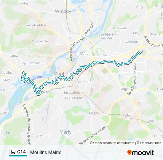 C14 Bus Line Map