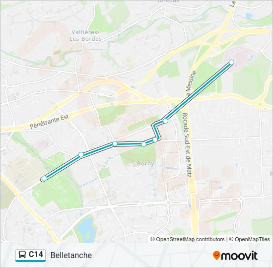 C14 Bus Line Map