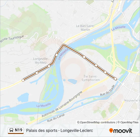 N19 Bus Line Map