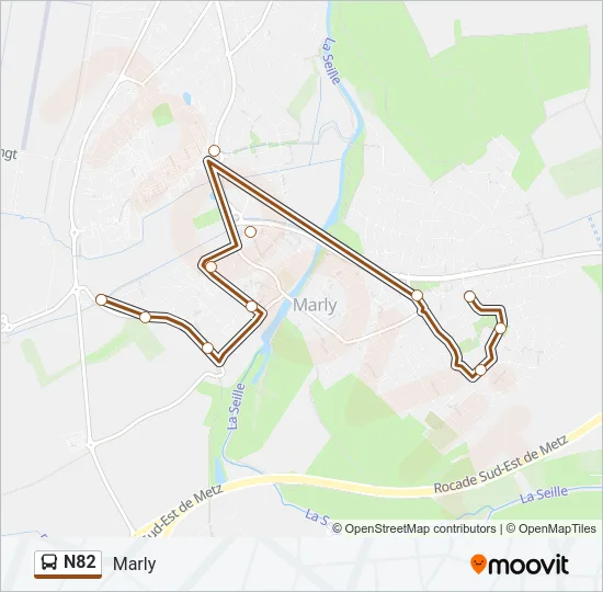 N82 Bus Line Map