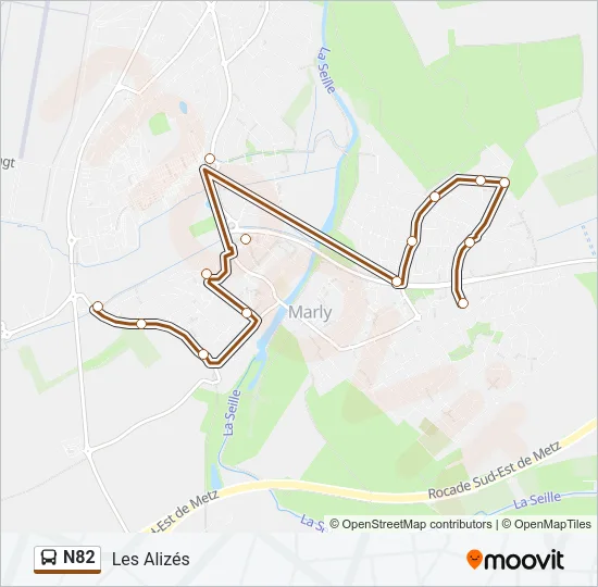 N82 Bus Line Map
