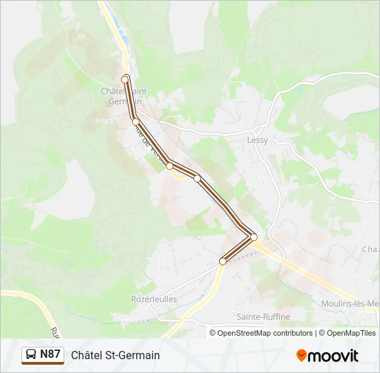 N87 Bus Line Map