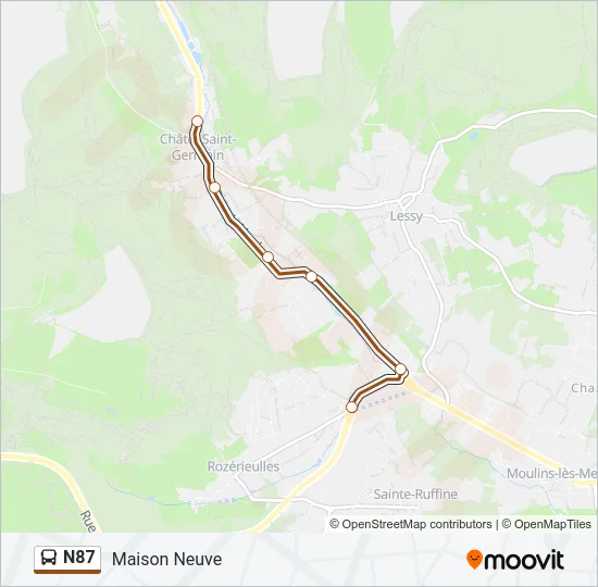 N87 Bus Line Map