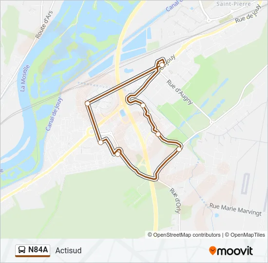 N84A Bus Line Map