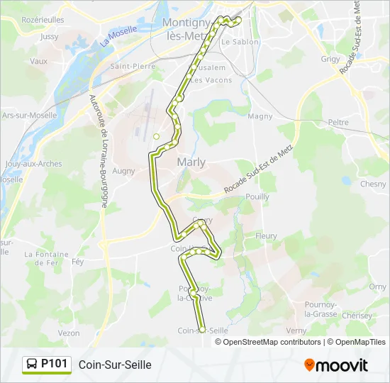 P101 Bus Line Map