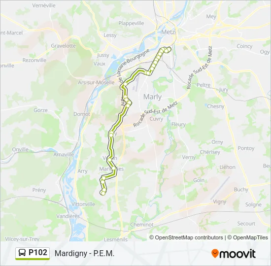 P102 Bus Line Map