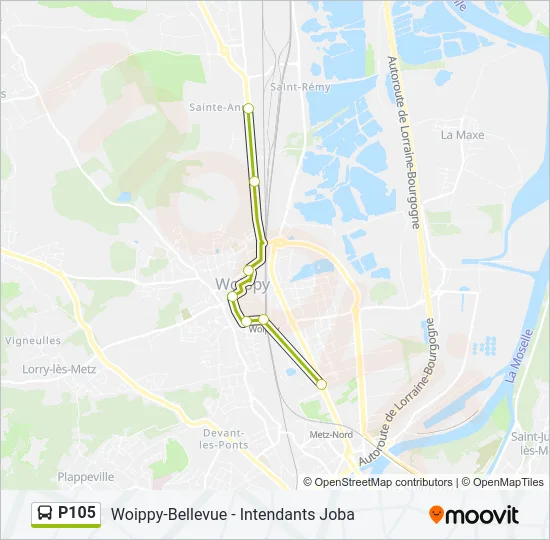 P105 Bus Line Map