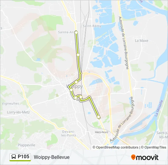 P105 Bus Line Map