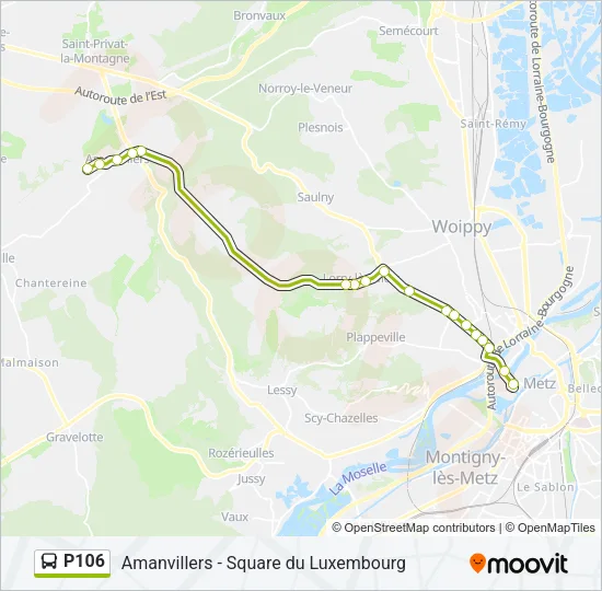 P106 Bus Line Map