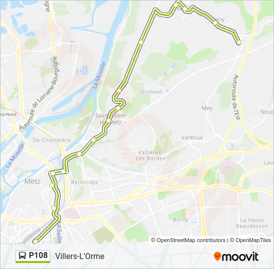 P108 Bus Line Map
