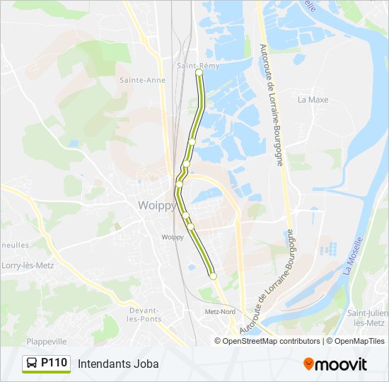 P110 bus Line Map