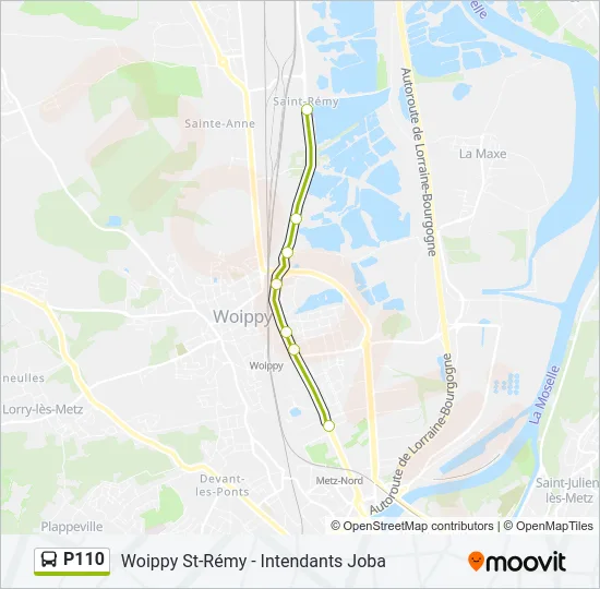 P110 Bus Line Map
