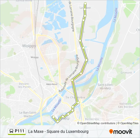P111 Bus Line Map