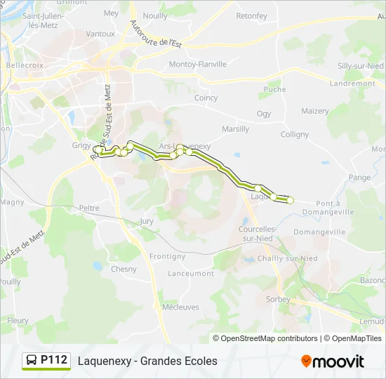 P112 Bus Line Map