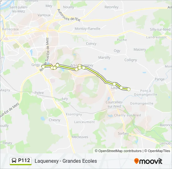 P112 Bus Line Map