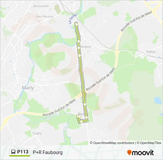 P113 Bus Line Map