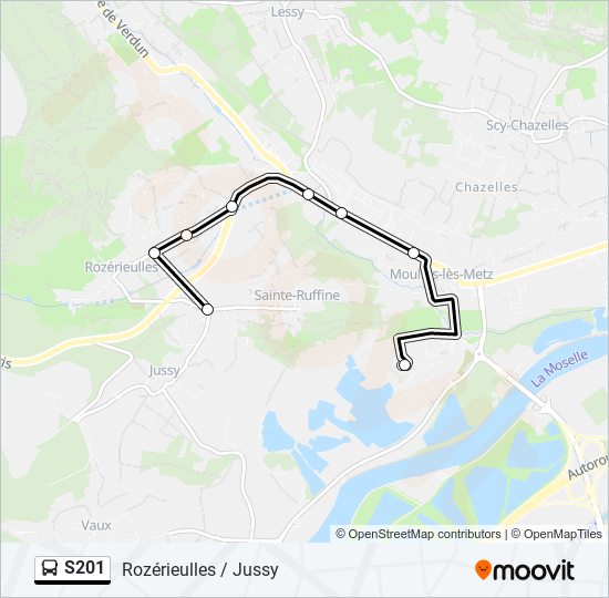 Mapa de S201 de autobús