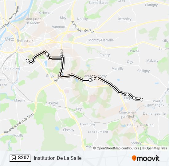 Mapa de S207 de autobús