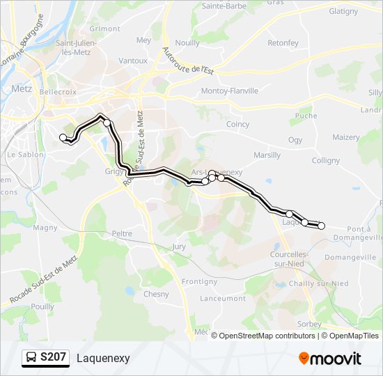 S207 bus Line Map