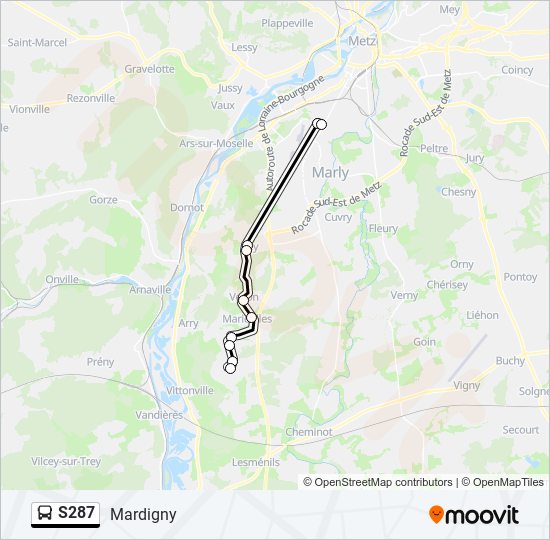 S287 bus Line Map