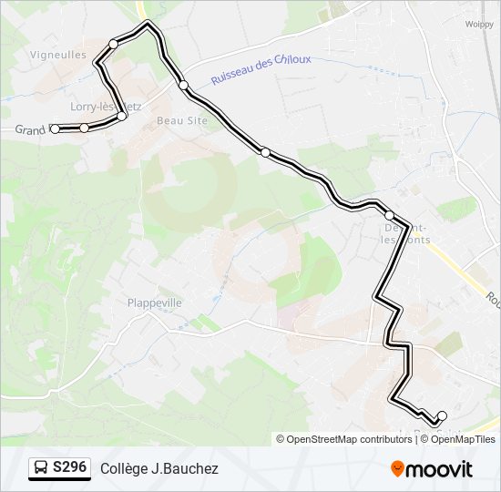 S296 bus Line Map