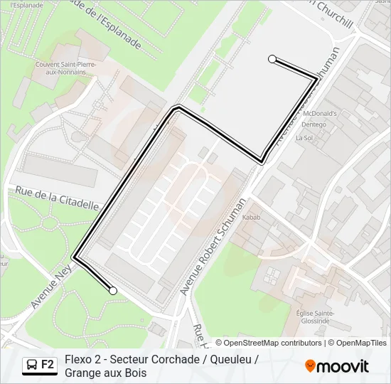 F2 Bus Line Map