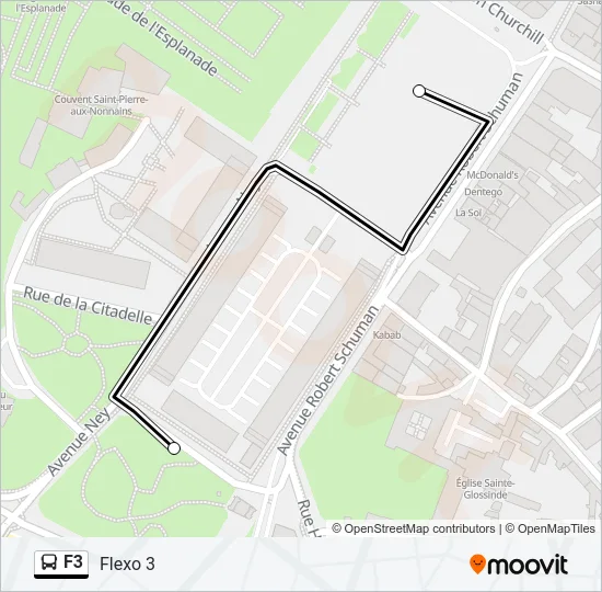 F3 Bus Line Map