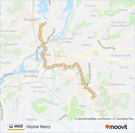 Mapa de MAB de autobús