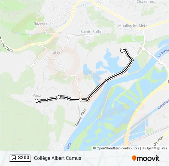 S200 Bus Line Map