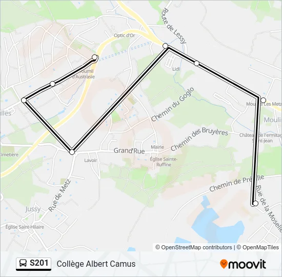 S201 Bus Line Map
