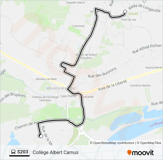 S203 Bus Line Map