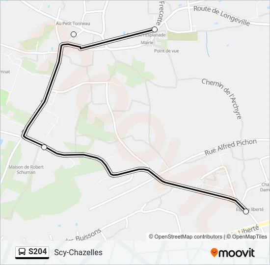 S204 Bus Line Map
