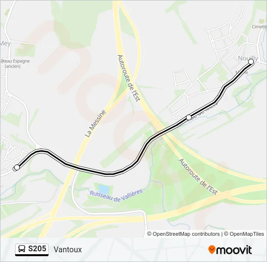 S205 Bus Line Map