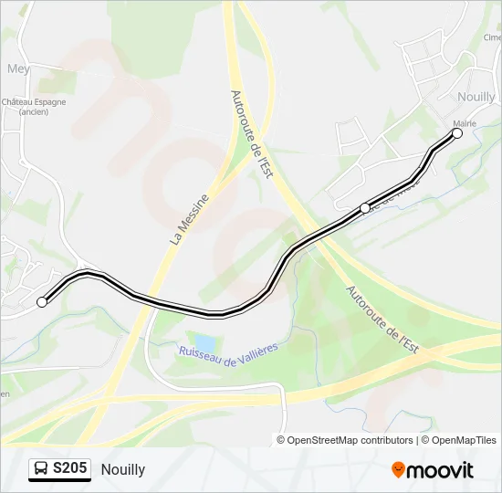 S205 Bus Line Map